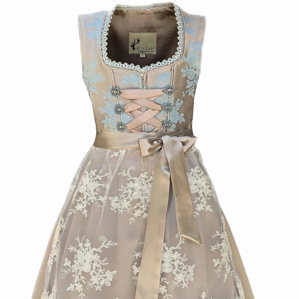 Alte Liebe 2pc Girls Dirndl German Dress #KD-330 Gold US SIZE 12/14 -EU sz 152